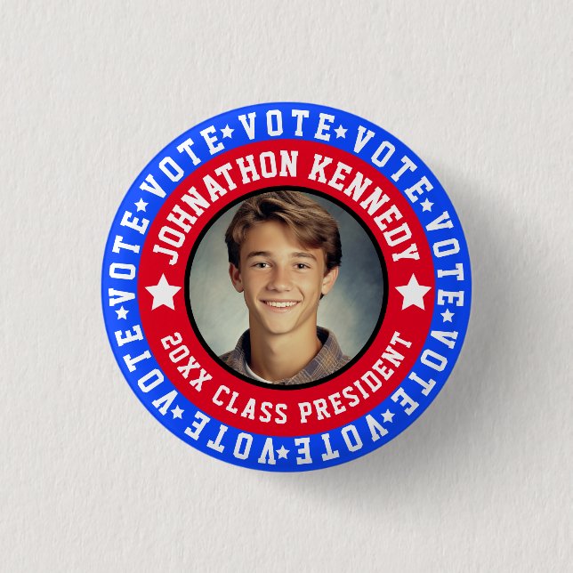 Blue and Red Student Body Campaign 1 Inch Round Button (Front)