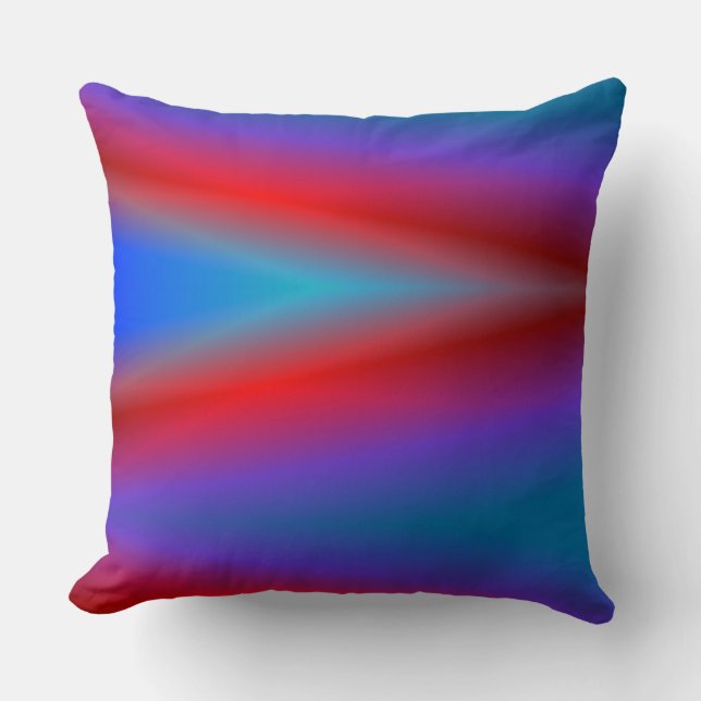 Blue and red throw pillow. throw pillow (Front)