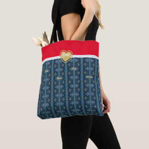 Blue and Red Tote by Poet Adiela Akoo Bag