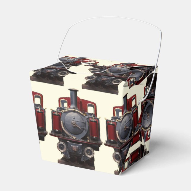 Blue And Red Train  Favor Box (Front Side)