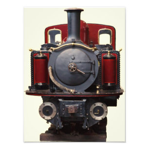 Blue And Red Train  Photo Print
