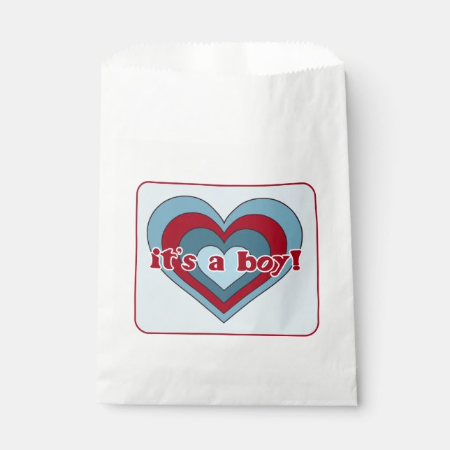 Blue and Red Valentine's Day Baby Shower Bags (Front)