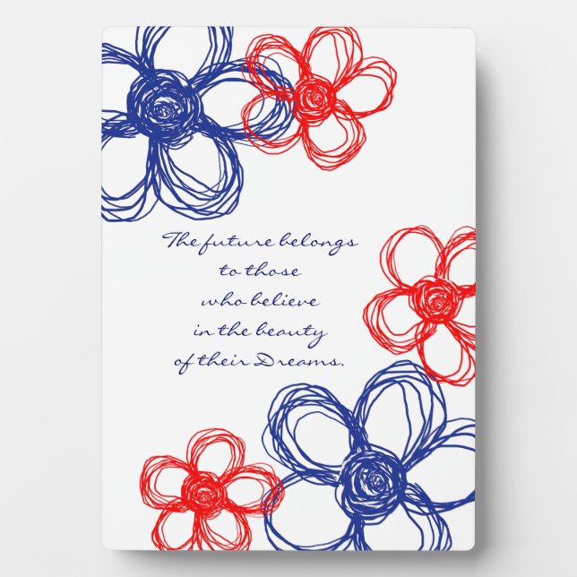 Blue and Red Wild Flowers Plaque (Front)