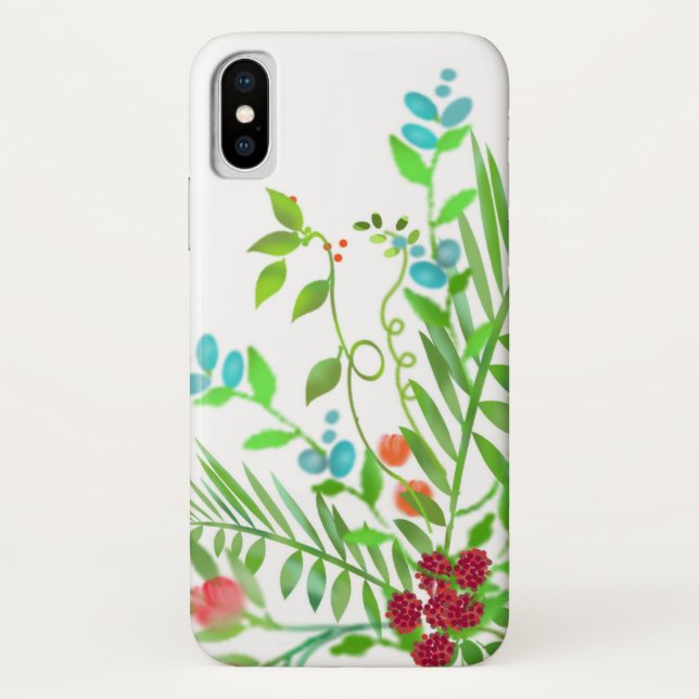 Blue and Red Wildflower Bouquet iPhone / iPad case (Back)