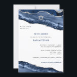 Blue and Silver Agate Border, Bar Mitzvah Photo Invitation<br><div class="desc">This modern design features a beautiful blue and silver glittery agate border with your custom text on the front and photo on the back. Use the template form to add your content. The advanced editing menus, accessed by choosing "customize further", will allow you to change the fonts, colours and layout....</div>
