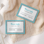 Blue and Silver Bat Mitzvah Reply RSVP Card<br><div class="desc">This trendy insert card features bold lettering on the front with a layered look in silver glitter and white,  and a solid coloured back.  Add your text using the template form.  Change the font,  layout and colours using the Customize feature.</div>