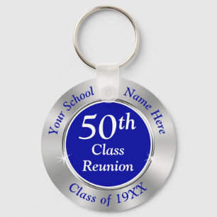 Blue and Silver, Cheap 50th Class Reunion Favours Keychain