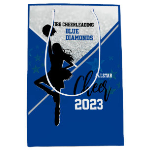 Blue and Silver Cheer Gyms Medium Gift Bag