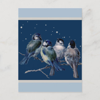 Blue and Silver Christmas Night Postcard