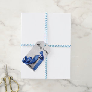Blue and Silver Christmas Presents Gift Tags