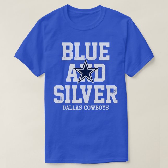 Blue and Silver Dallas Cowboys TShirt (Design Front)