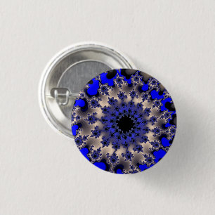 Blue and Silver Eye 1 Inch Round Button