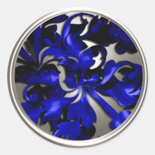 Blue and Silver Fabulous Foliage Envelope Seal