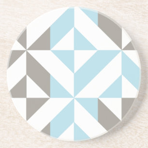 Blue and Silver Geometric ZigZag Coaster