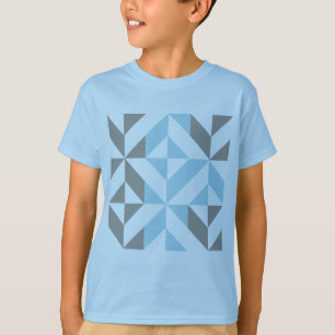 Blue and Silver Geometric ZigZag T-Shirt