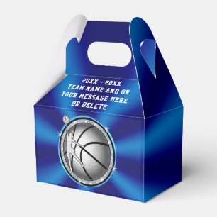 Blue and Silver Girls Basketball Treat Bags Boxes