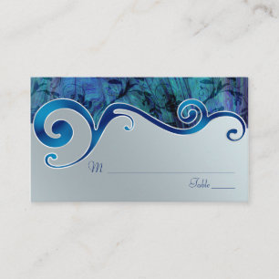 Blue and Silver Grey Wedding Place Cards