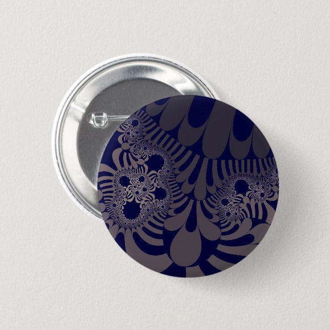 Blue and Silver Mod 2 Inch Round Button (Front & Back)