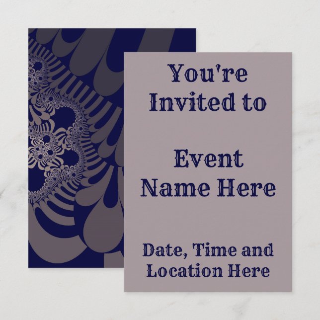 Blue and Silver Mod Invitation (Front/Back)