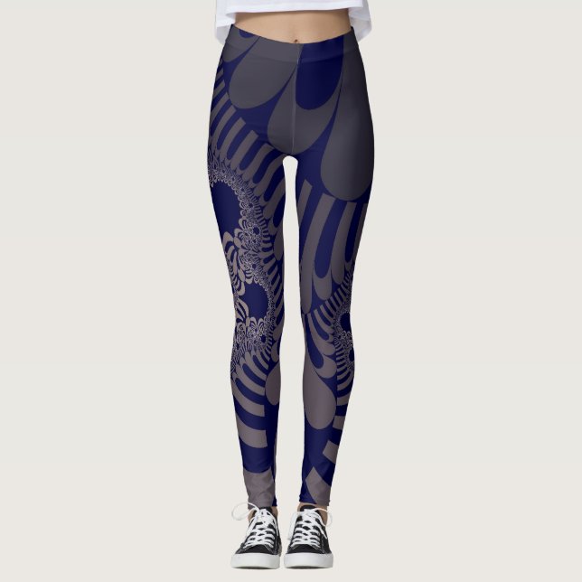 Blue and Silver Mod Leggings (Front)