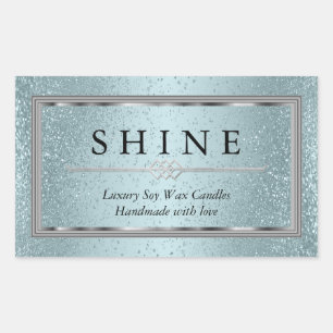 Blue and Silver  Rectangular Sticker