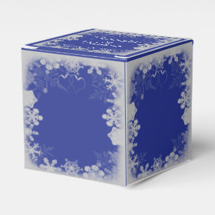 Blue and Silver Snowflake Wedding Favor Box