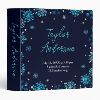 Blue and Silver Snowflakes Birth Stats
