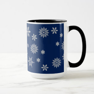 Blue and Silver Snowflakes Mug