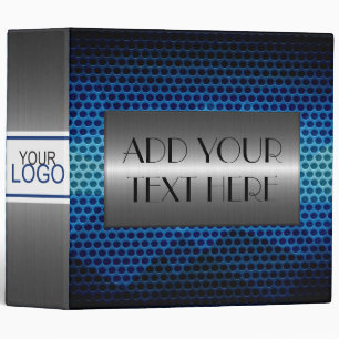 Blue and Silver Stainless Steel Metal #3 Binder