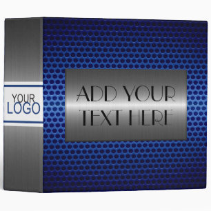 Blue and Silver Stainless Steel Metal #8 Binder