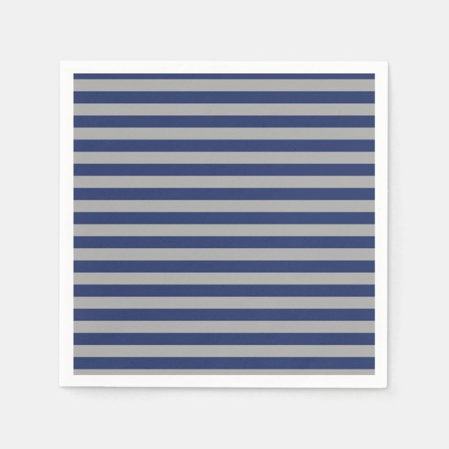 Blue and Silver Stripes Napkin (Front)