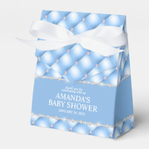 Blue and Silver Tufted Glamour Favor Box