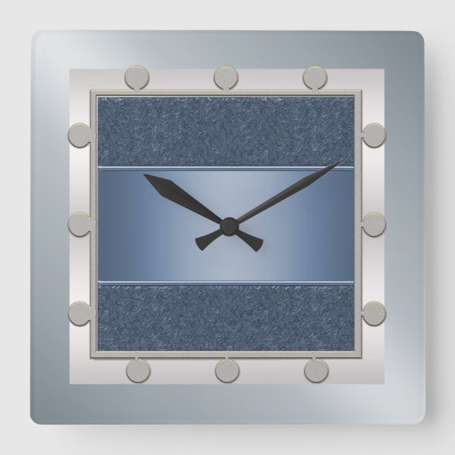 Blue and Silver Wall Clock (Front)