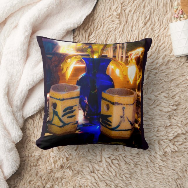 Blue and Sunlight Throw Pillow (Blanket)