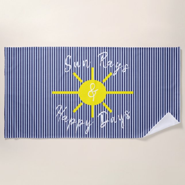 Blue and sunny beach towel (Front)