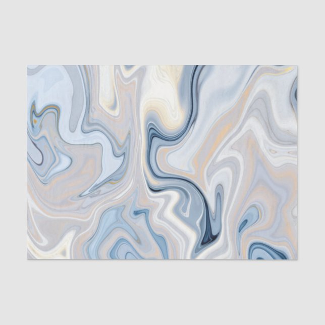Blue and Tan Agate Pattern Tissue Paper (Front)