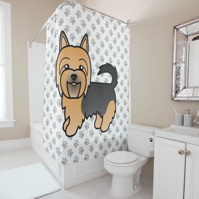 Blue And Tan Australian Terrier Cute Cartoon Dog (In Situ)