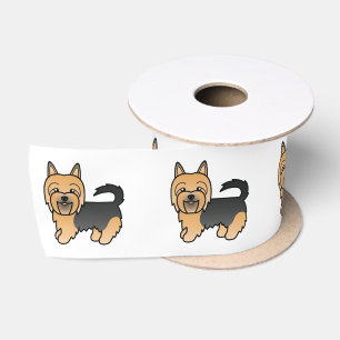 Blue And Tan Australian Terrier Cute Cartoon Dog Satin Ribbon