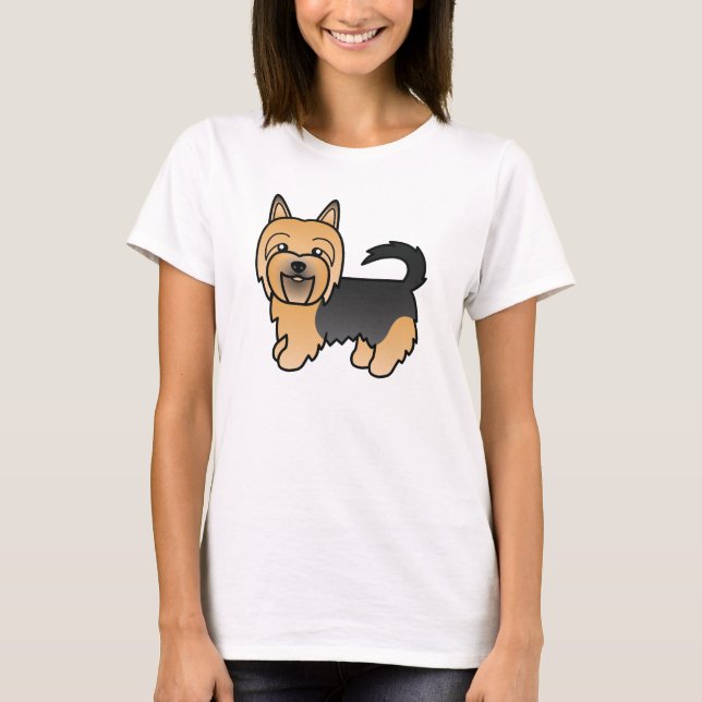 Blue And Tan Australian Terrier Cute Cartoon Dog T-Shirt (Front)