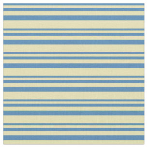 Blue and Tan Coloured Stripes Pattern Fabric
