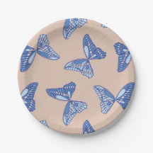 Blue and Tan Cottagecore Butterflies