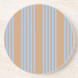 Blue and tan five stripe pattern coaster