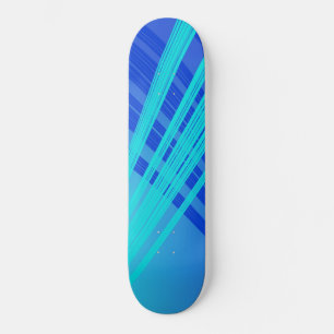 Blue and Teal Abstract Lines Skateboard