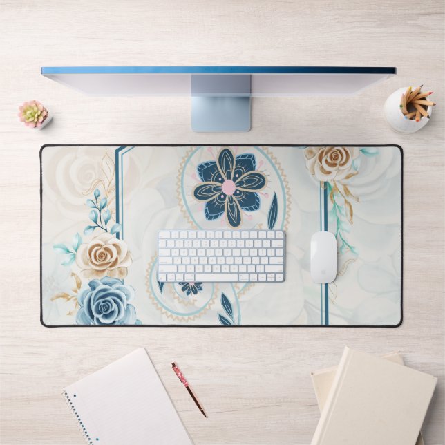 Blue and Teal Floral Graphic, Revitalizing Life (Bureau 1)