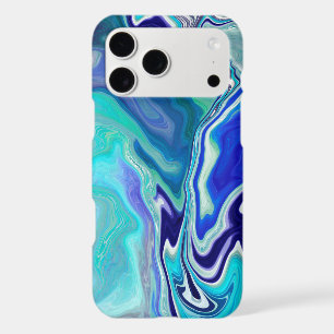 Blue and Teal Marble Waves