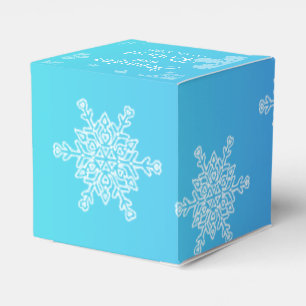 Blue and Teal Snowflake Wedding Favour Box