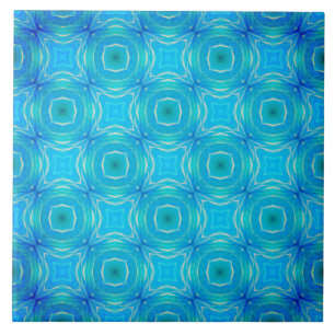 Blue and Teal Tidal Pools Pattern Tile