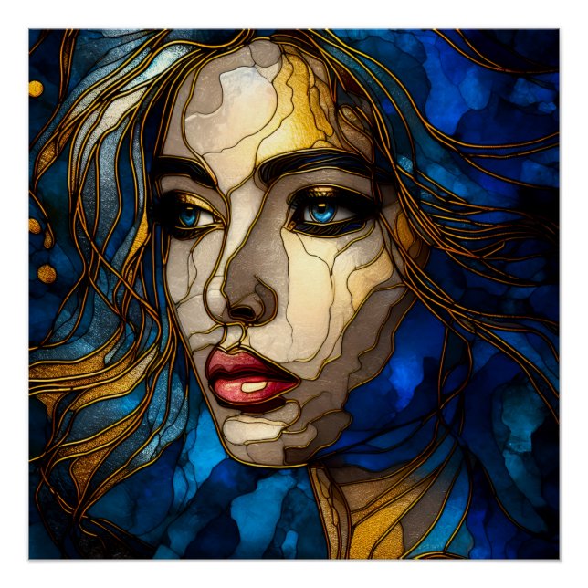 Blue And The Golden Elegance - AI on The Rise Poster (Front)