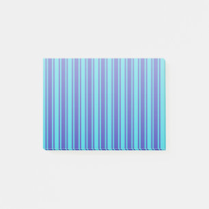 Blue and turquoise candy stripes post-it notes