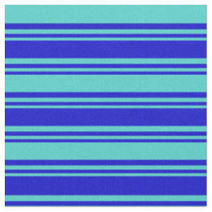 Blue and Turquoise Lines/Stripes Pattern Fabric